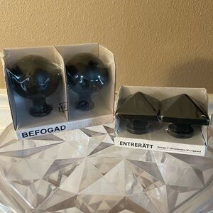 IKEA Befogad Curtain Rod Decorative End Knobs New